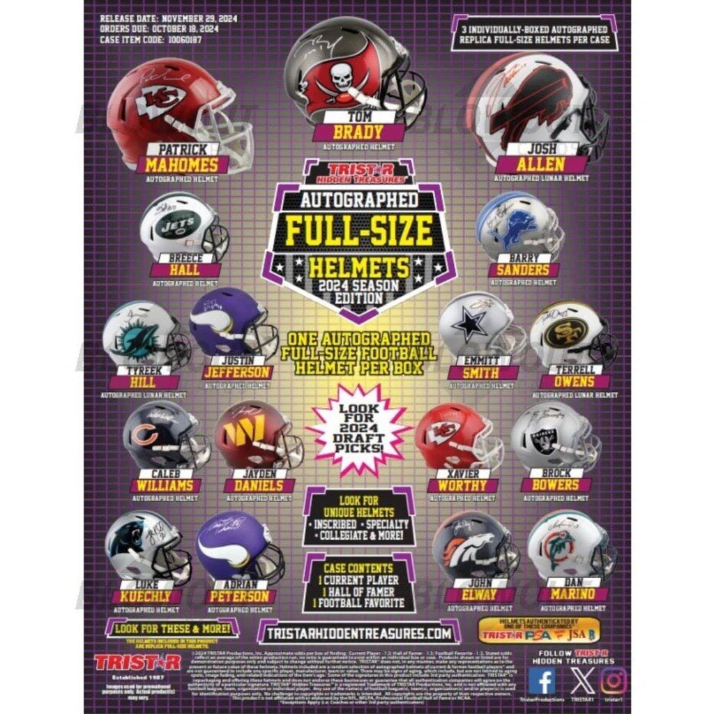 2024 Tristar Hidden Treasures Football Autographed Full - Size Helmet Season Edition Box - gabescaveccc
