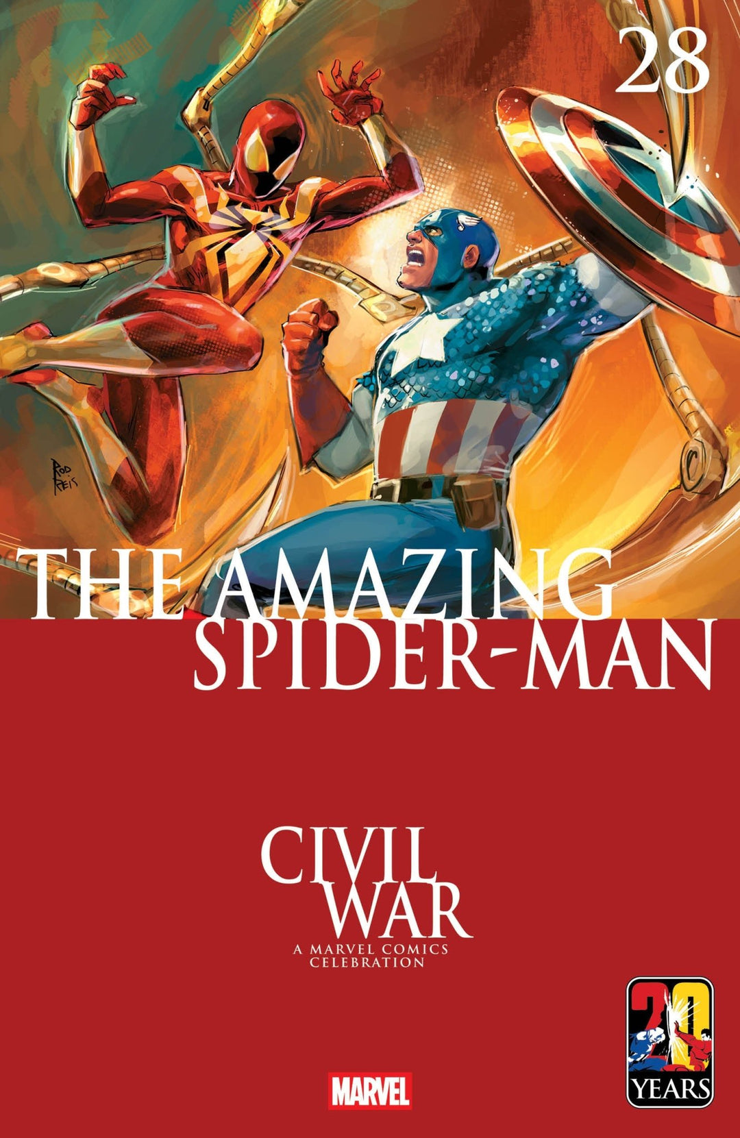 Amazing Spider - Man 28 Rod Reis Civil War Celebration Variant - gabescaveccc