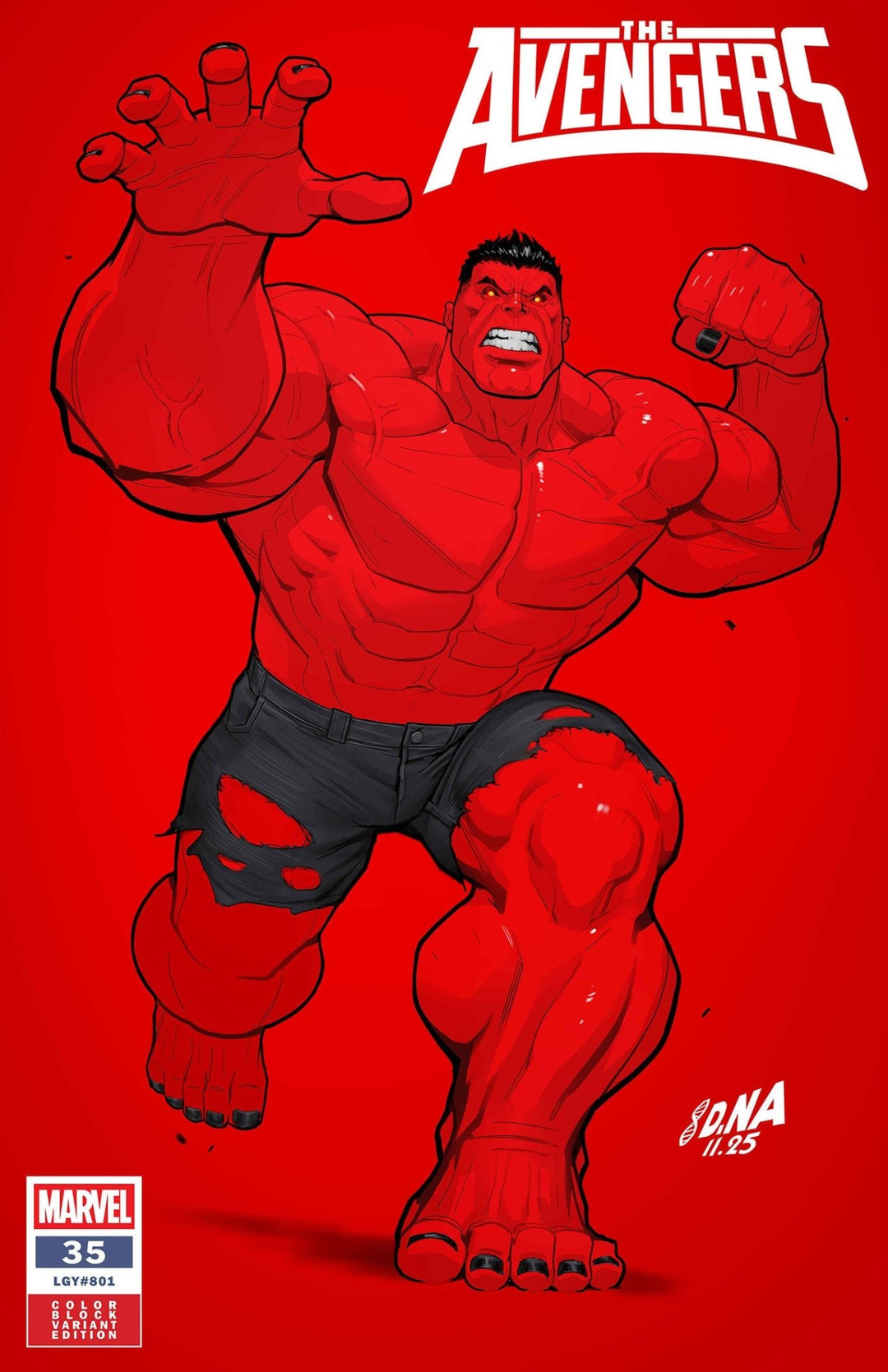 Avengers 35 David Nakayama Color Block Red Variant - gabescaveccc