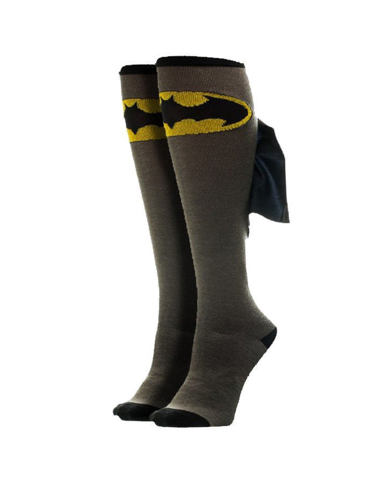 Batman Logo Symbol DC Comics Knee High Socks With Cape - gabescaveccc