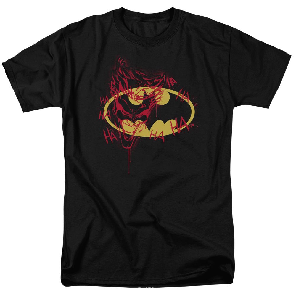 Batman Logo With The Joker Graffiti DC Adult T-Shirt - gabescaveccc