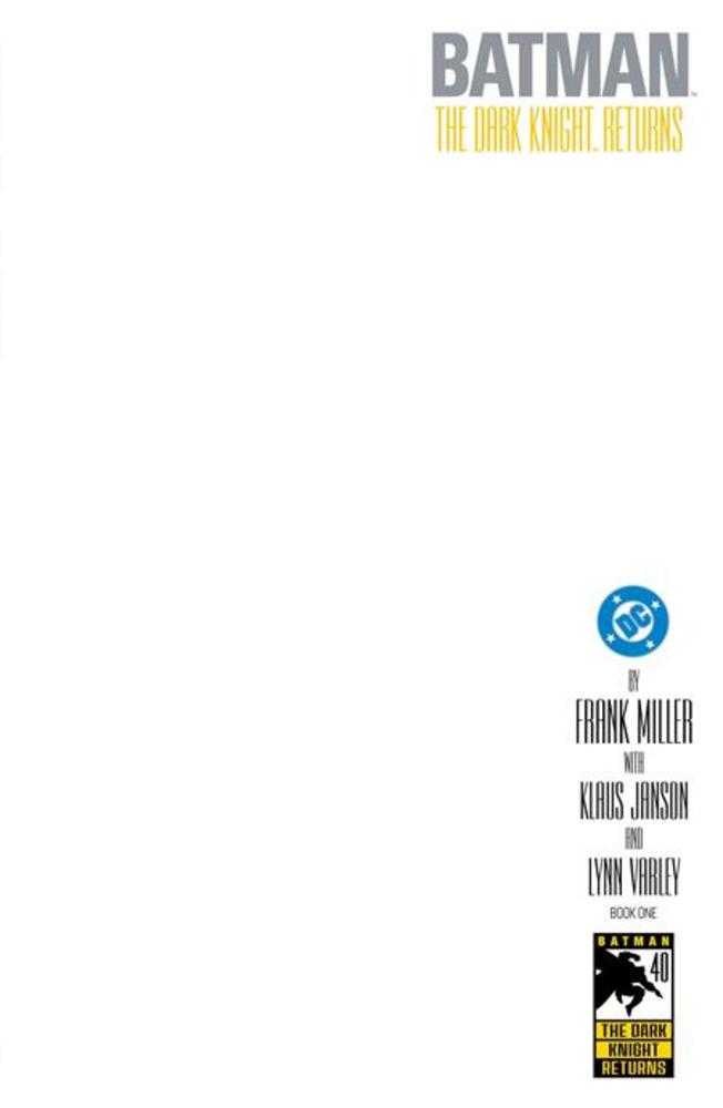 Batman The Dark Knight Returns 1 (Of 4) Facsimile Edition Cover E Blank Card Stock Variant - gabescaveccc