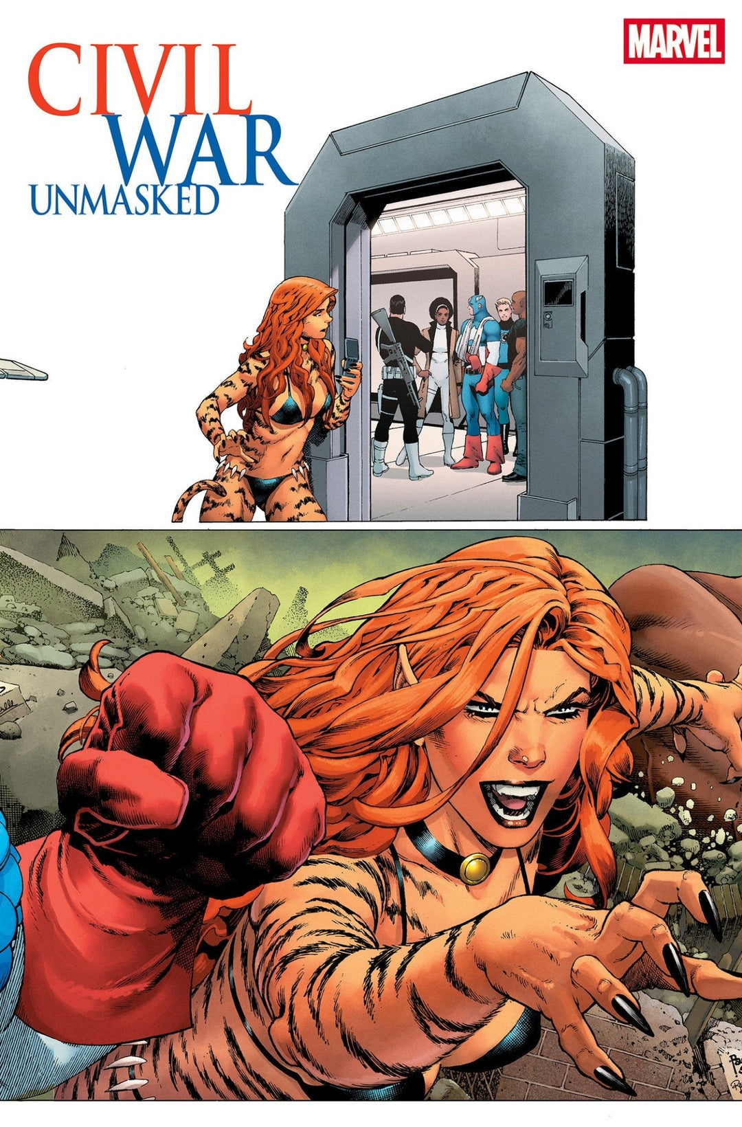 Civil War: Unmasked 4 Paulo Siqueira 5 Part Connecting Variant - gabescaveccc