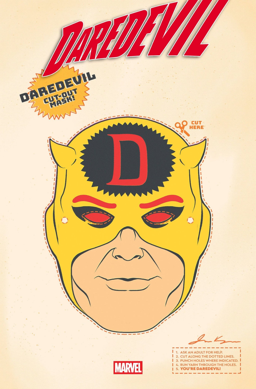 Daredevil 25 Retro Halloween Mask Variant - gabescaveccc