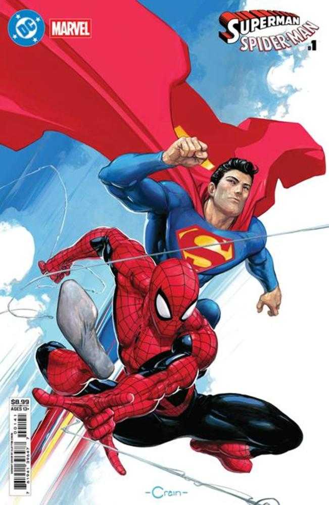 DC Marvel Superman Spider - Man 1 (One Shot) Cover D Clayton Crain Card Stock Variant - gabescaveccc