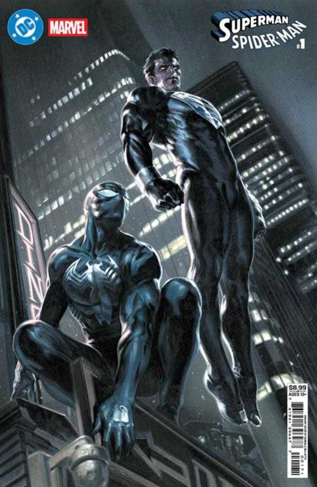 DC Marvel Superman Spider - Man 1 (One Shot) Cover G Gabriele Dell Otto Superman Black & Spider - Man Black Card Stock Variant - gabescaveccc