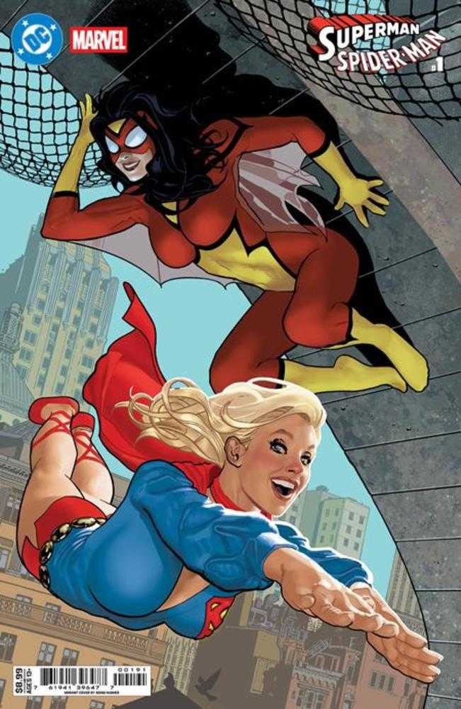 DC Marvel Superman Spider - Man 1 (One Shot) Cover I Adam Hughes Supergirl 70 S & Spider Woman 70 S Card Stock Variant - gabescaveccc