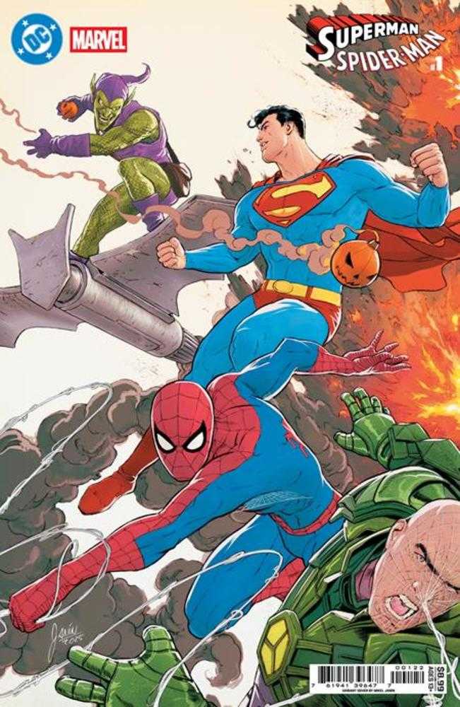 DC Marvel Superman Spider - Man 1 (One Shot) Cover J Mikel Janin Superman & Spider - Man vs Lex Luthor & Green Goblin Card Stock Variant - gabescaveccc