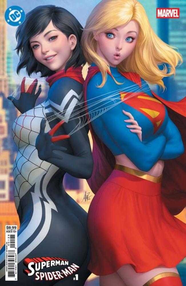 DC Marvel Superman Spider - Man 1 (One Shot) Cover M Stanley Artgerm Lau Supergirl & Silk Card Stock Variant - gabescaveccc