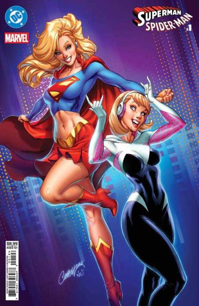 DC Marvel Superman Spider - Man 1 (One Shot) Cover N J Scott Campbell Supergirl & Spider Gwen Card Stock Variant - gabescaveccc
