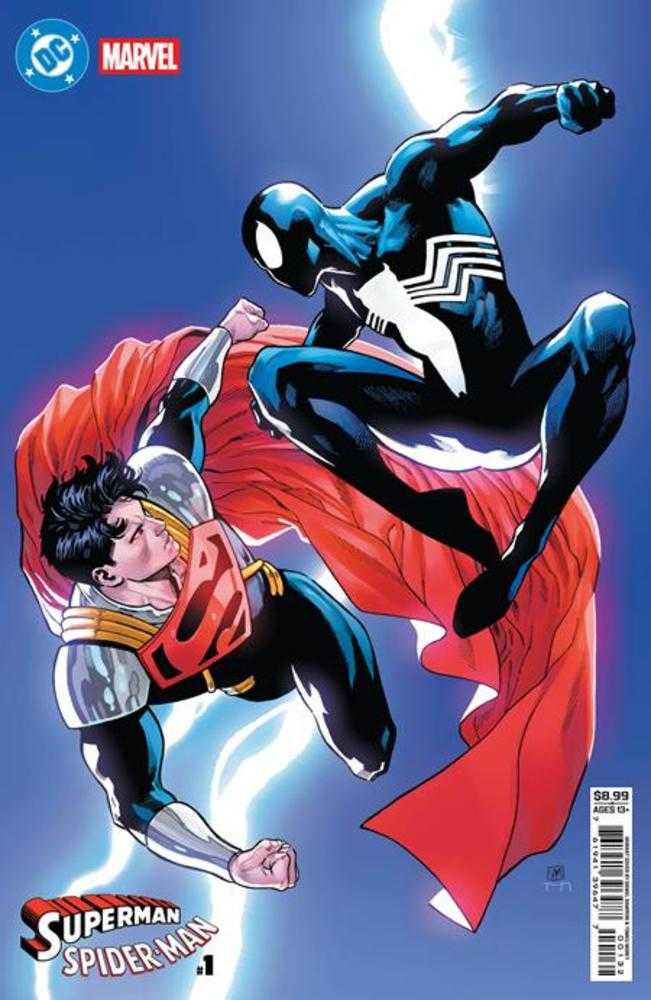 DC Marvel Superman Spider - Man 1 (One Shot) Cover R Daniel Sampere Super Boy Prime & Spider - Man Black Card Stock Variant - gabescaveccc