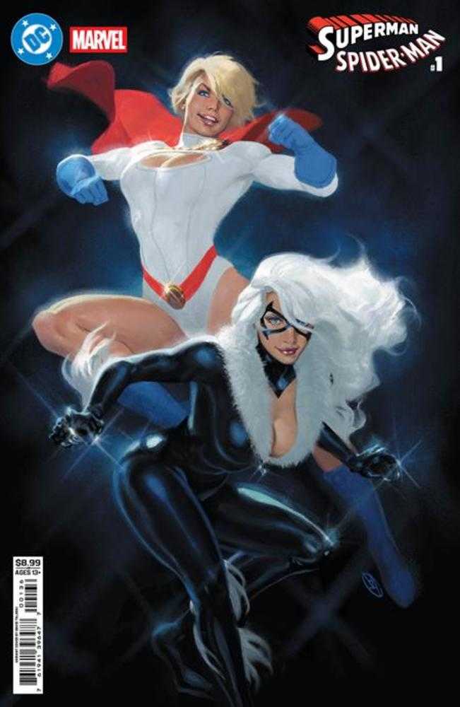 DC Marvel Superman Spider - Man 1 (One Shot) Cover V David Talaski Power Girl & Black Cat Card Stock Variant - gabescaveccc