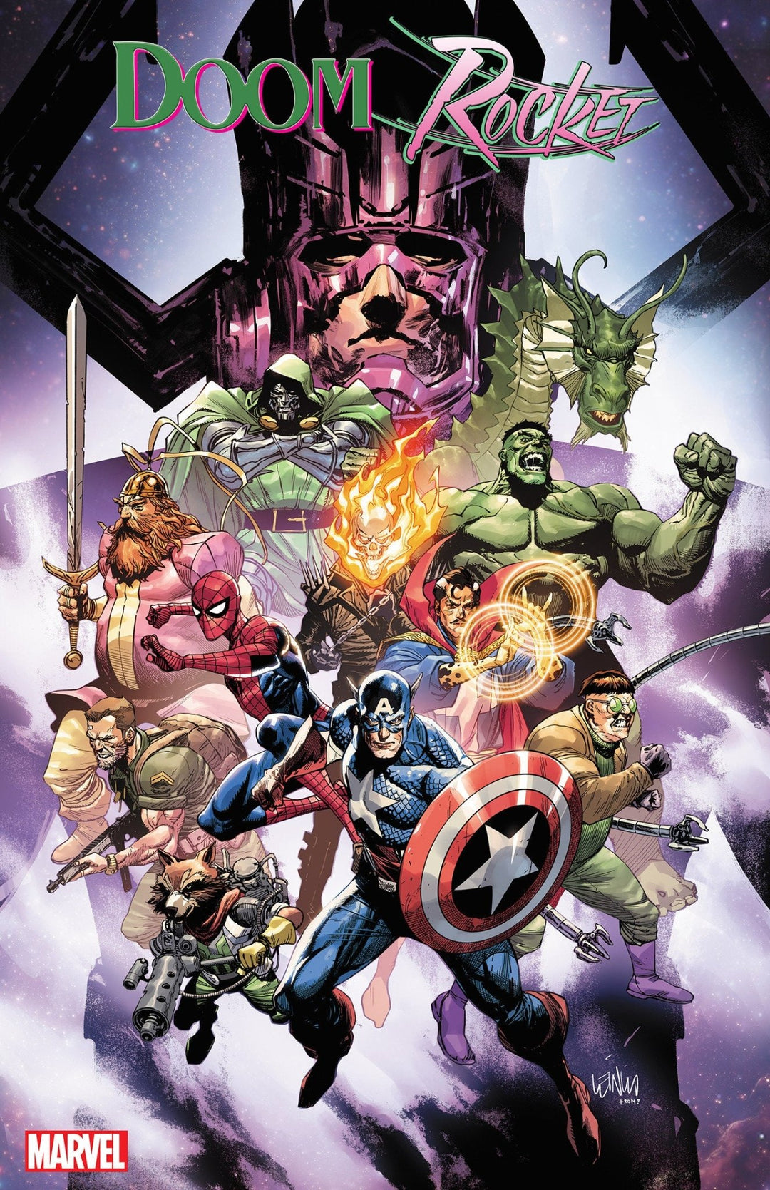 Doctor Doom & Rocket Raccoon #1 Leinil Yu Promo Art Variant - gabescaveccc