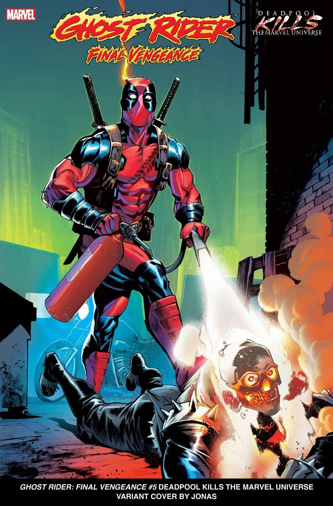 Ghost Rider: Final Vengeance #5 Jonas Scharf Deadpool Kills The Marvel Universe Variant - gabescaveccc