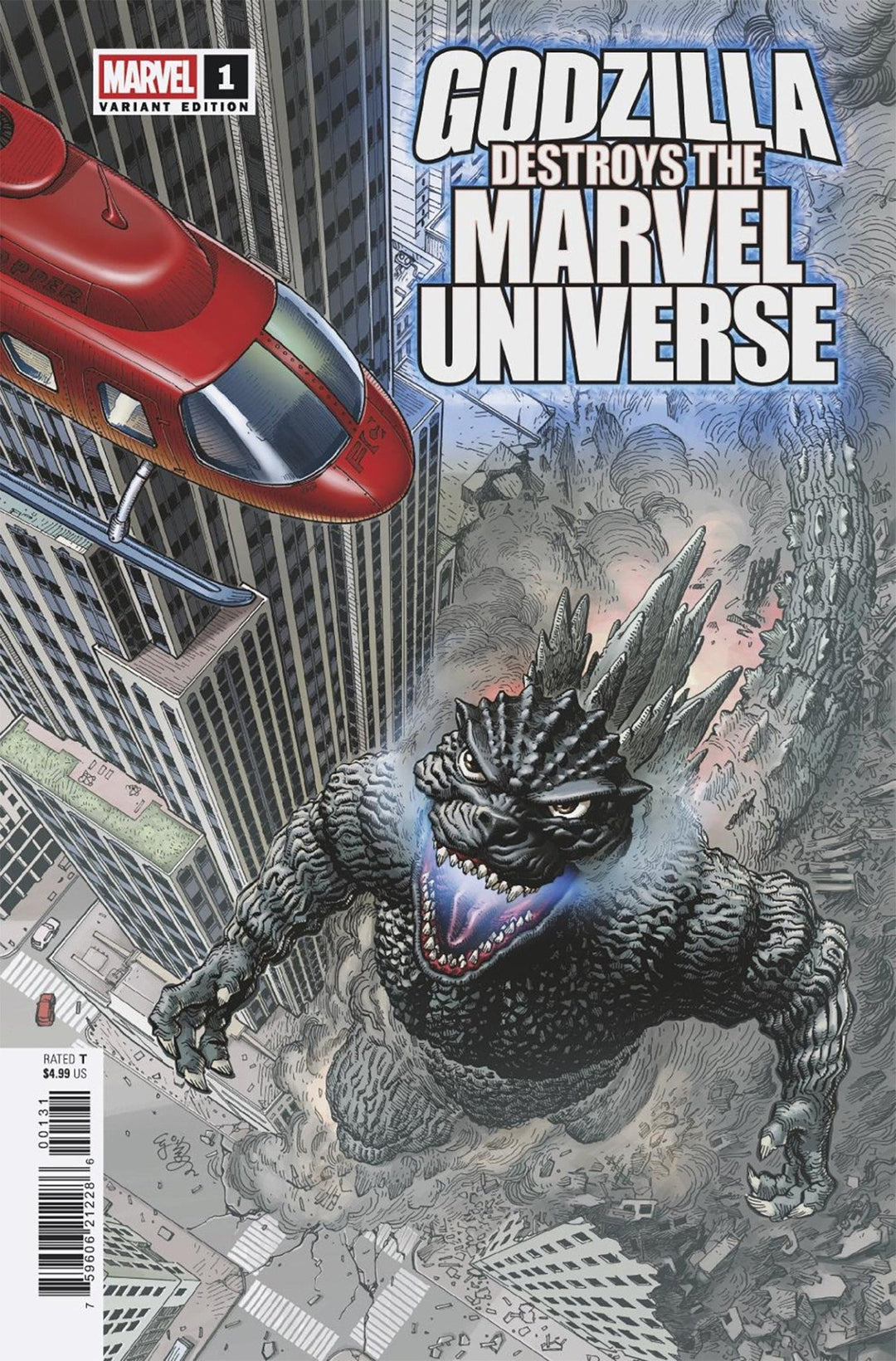 Godzilla Destroys The Marvel Universe 1 E.J. Su Fan Favorite Variant - gabescaveccc