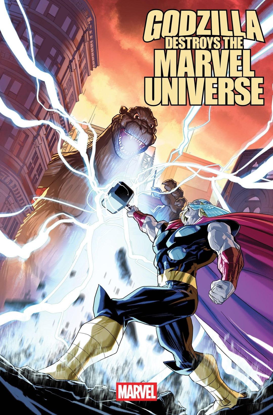 Godzilla Destroys The Marvel Universe 1 Pete Woods Variant - gabescaveccc