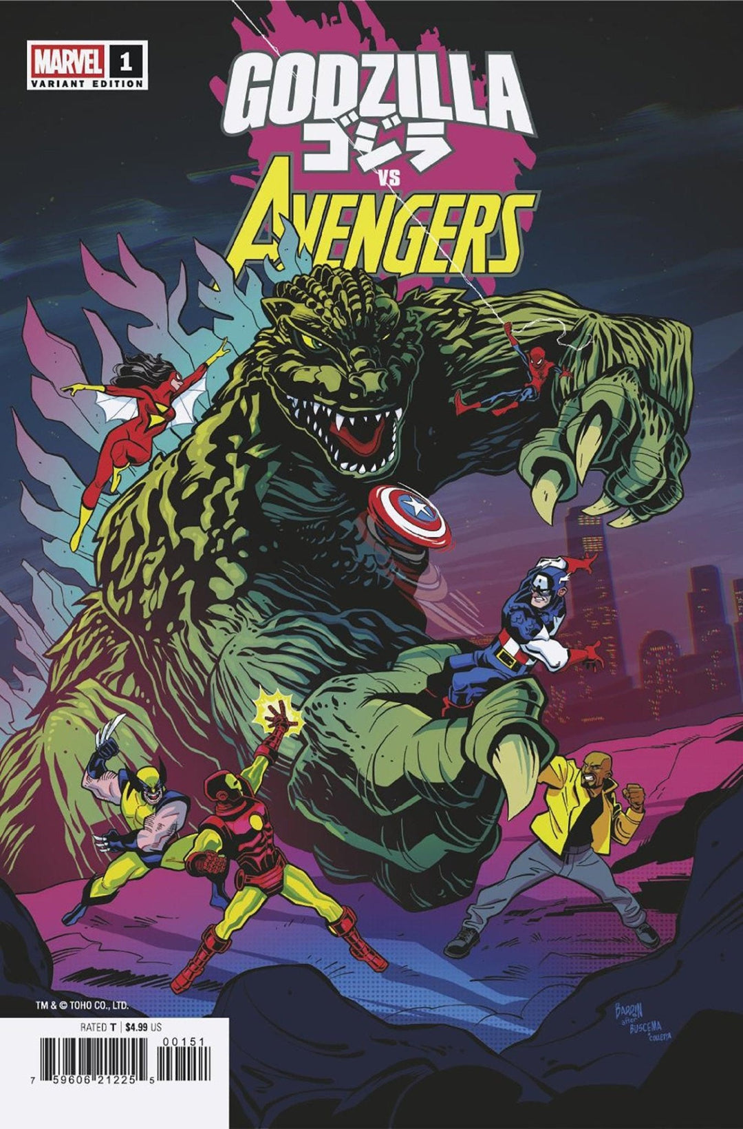 Godzilla vs Avengers 1 Dave Bardin Variant - gabescaveccc
