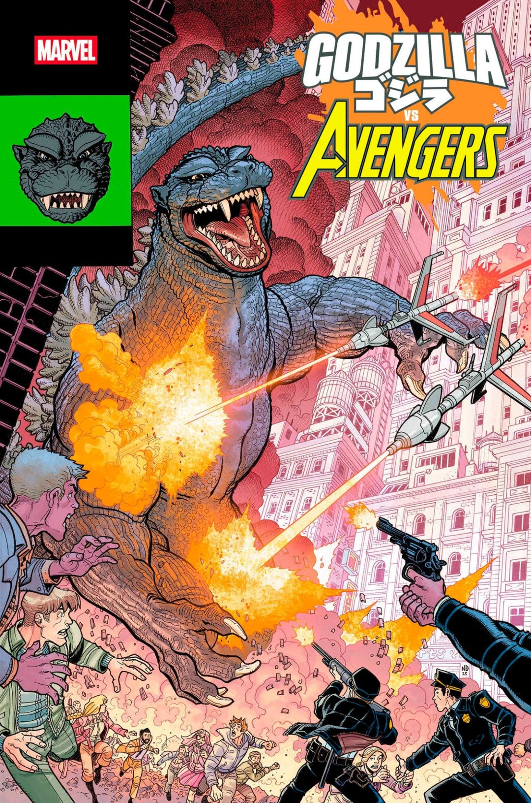 Godzilla vs Avengers 1 Nick Bradshaw Monster Homage Variant - gabescaveccc