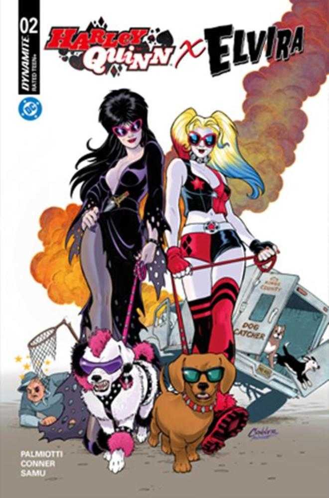 Harley Quinn X Elvira 2 Cover A Amanda Conner Dogs - gabescaveccc
