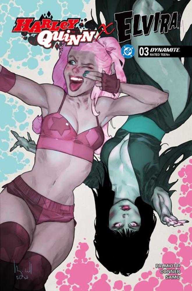 Harley Quinn X Elvira 4 Cover D Ben Caldwell Variant - gabescaveccc
