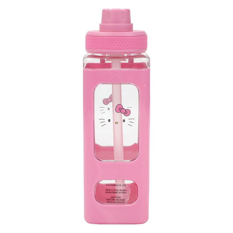 Hello Kitty 24 oz Square Silicone Sleeve Water Bottle - gabescaveccc