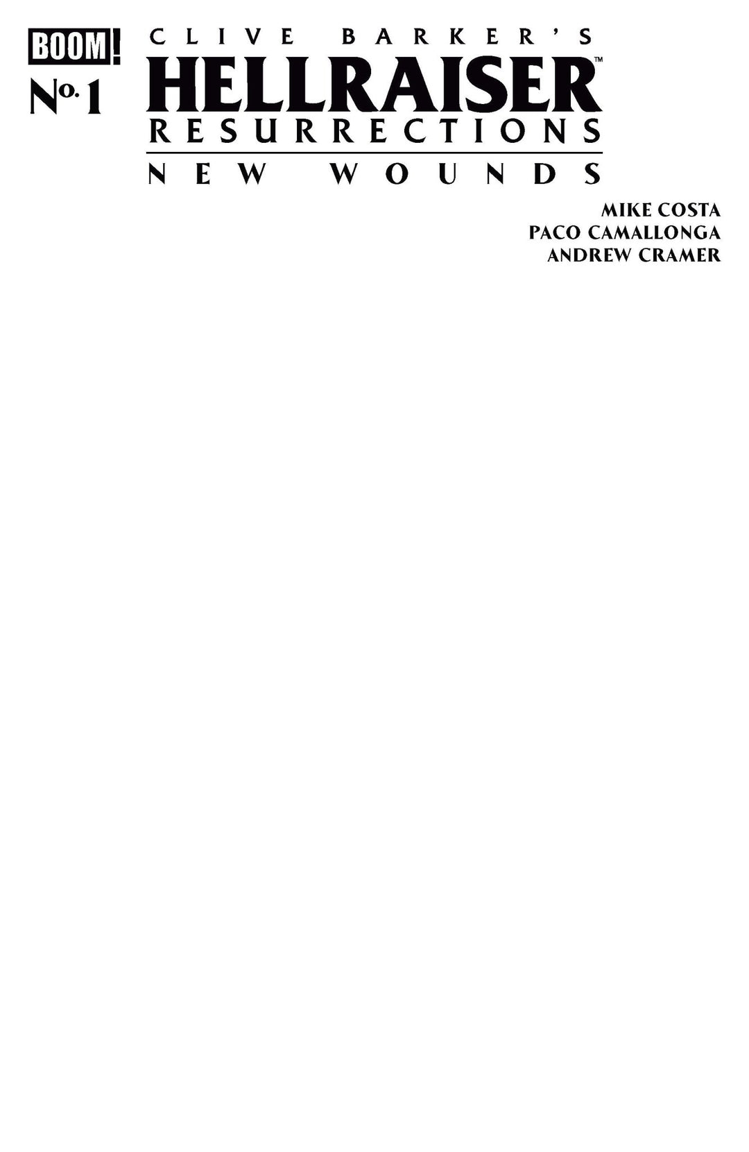 Hellraiser: Resurrections New Wounds 1 C Blank Sketch Variant - gabescaveccc