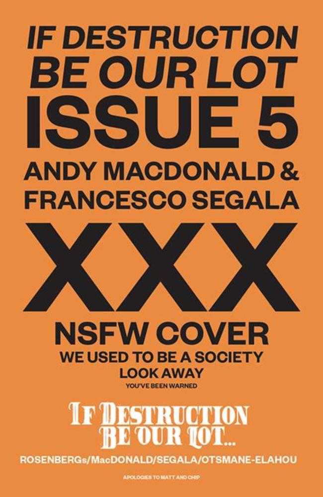 If Destruction Be Our Lot #5 Cover C Andy Macdonald & Francesco Segala Nsfw Polybagged Variant (Mature) - gabescaveccc