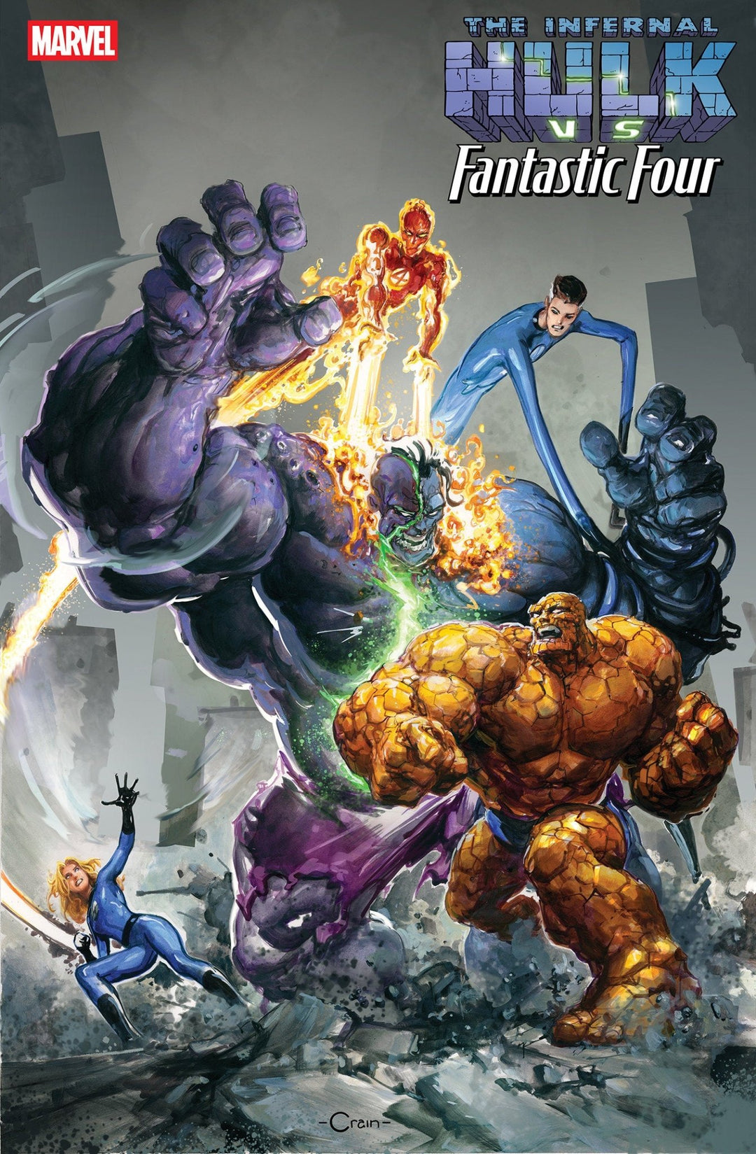 Infernal Hulk vs. Fantastic Four #1 Clayton Crain Variant - gabescaveccc