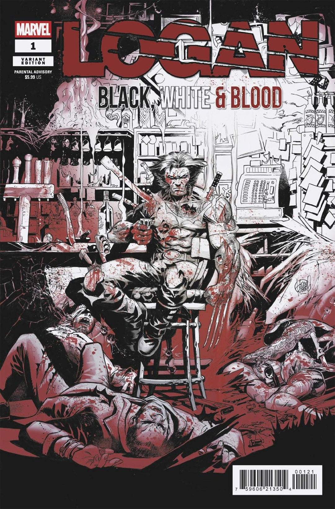 Logan: Black, White & Blood 1 Adam Kubert Variant - gabescaveccc