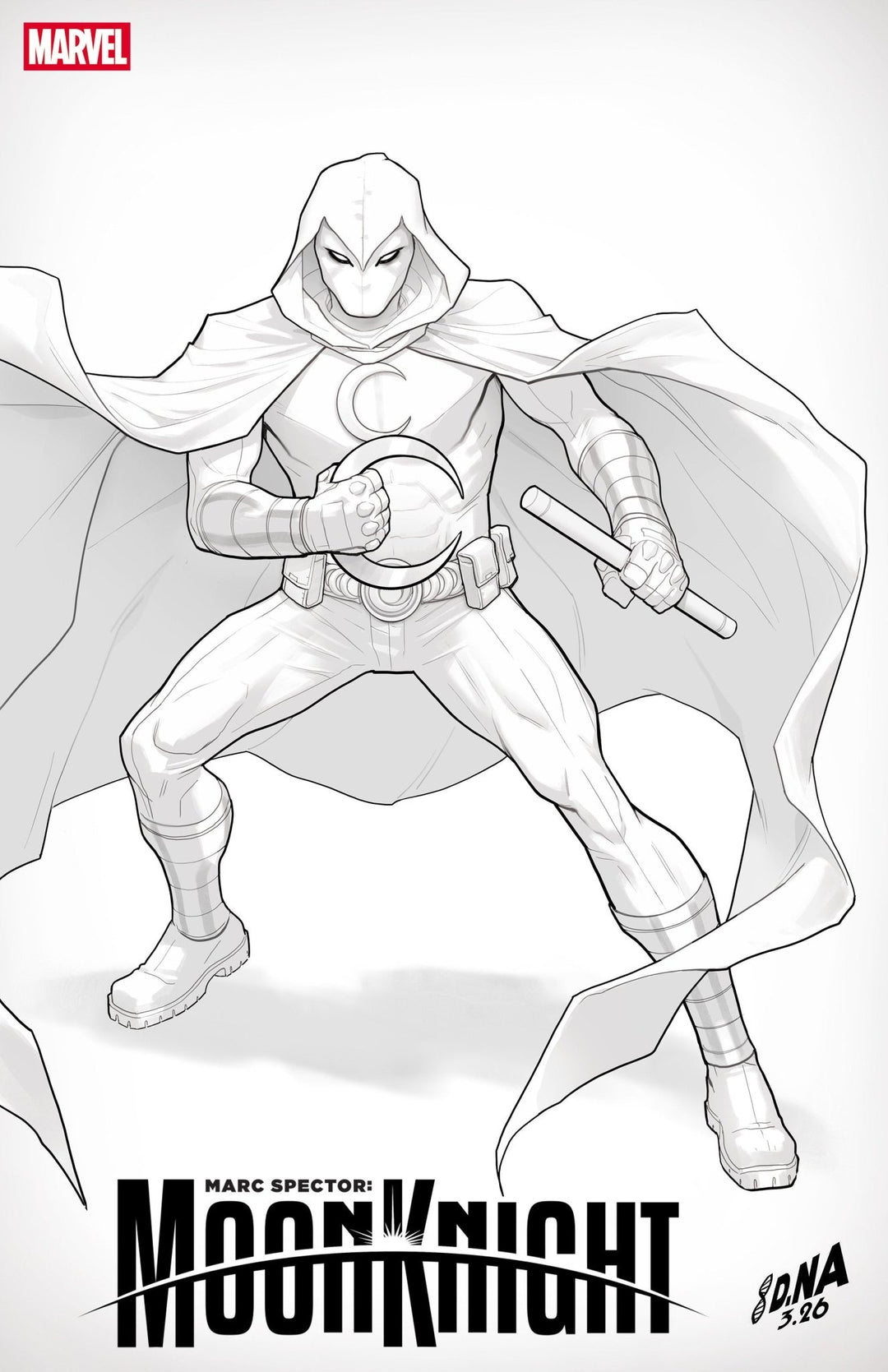 Marc Spector: Moon Knight 3 David Nakayama Color Block White Variant - gabescaveccc