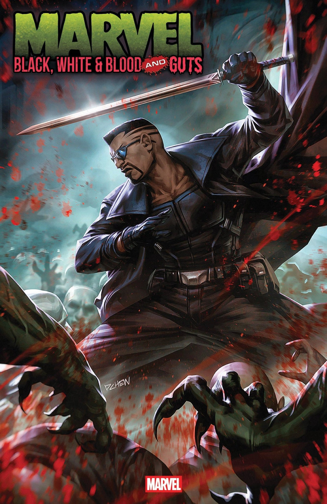 Marvel: Black, White & Blood And Guts 1 Derrick Chew Variant - gabescaveccc