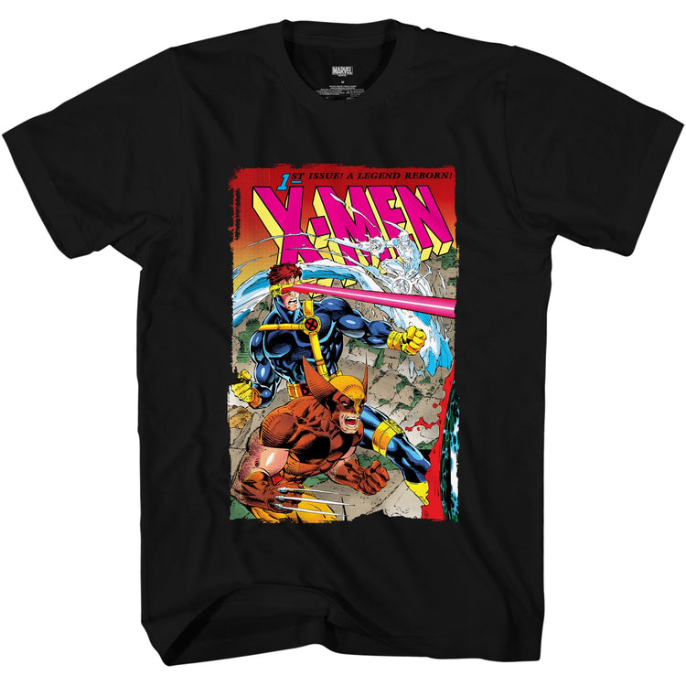 Marvel Comics X-Men 1st Issue Wolverine, Cyclops, and Ice Man Adult T-Shirt - gabescaveccc