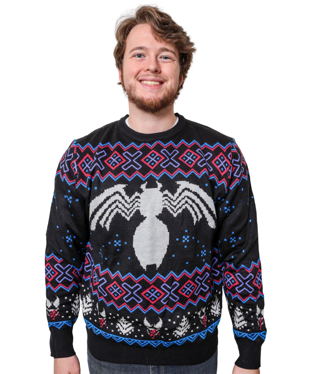 Marvel Venom Symbol Offcially Licesned Adult Holiday Ugly Christmas Sweater - gabescaveccc