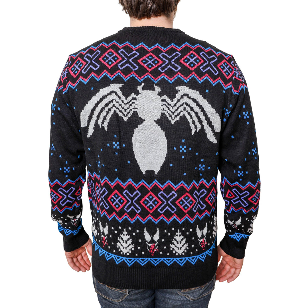 Marvel Venom Symbol Offcially Licesned Adult Holiday Ugly Christmas Sweater - gabescaveccc