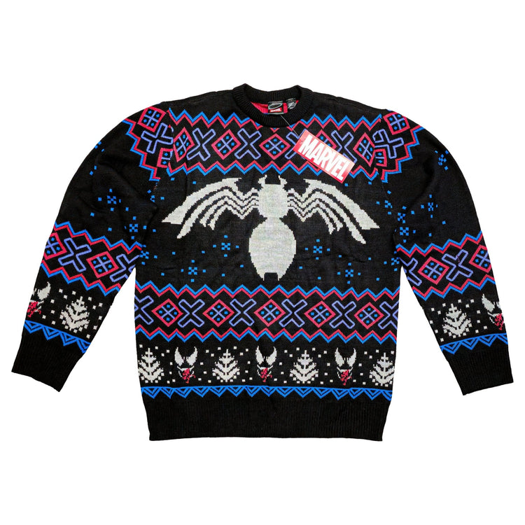 Marvel Venom Symbol Offcially Licesned Adult Holiday Ugly Christmas Sweater - gabescaveccc