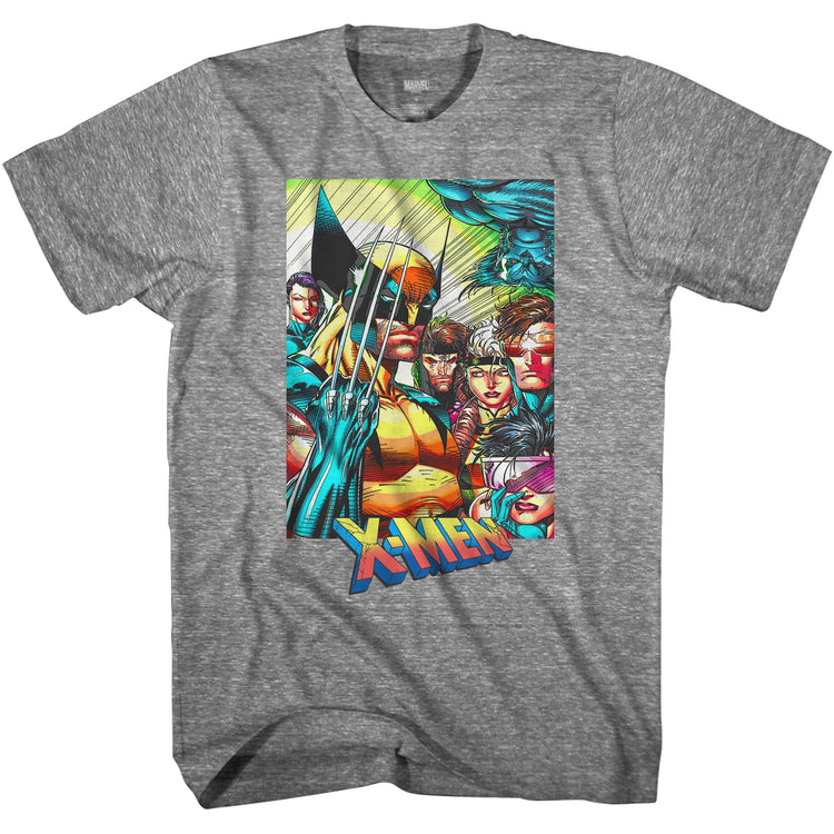 Marvel X-Men 90's Team Portrait Wolverine Gambit Rogue Cyclopes Men's T-Shirt - gabescaveccc