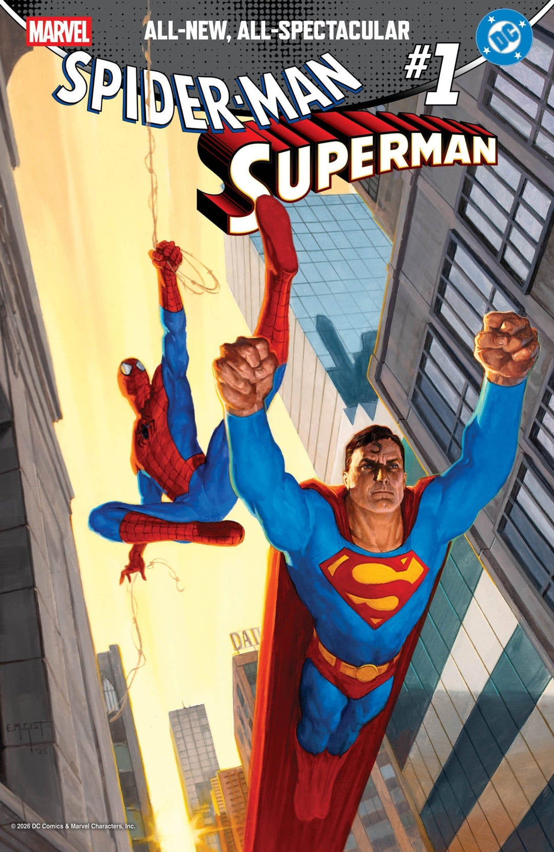 Marvel/DC: Spider - Man/Superman 1 E.M. Gist Variant - gabescaveccc