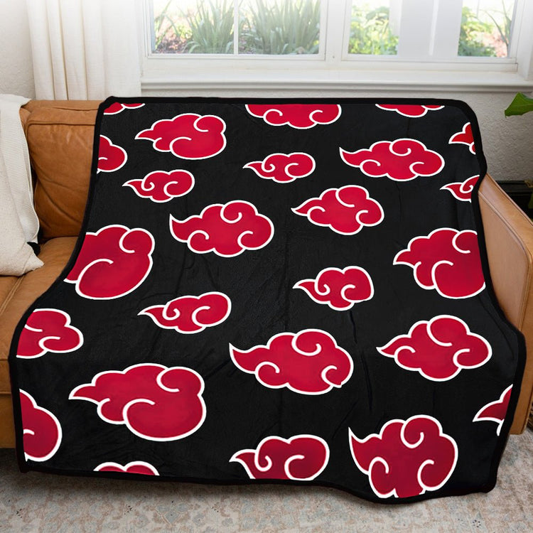 Naruto Shippuden Anti Leaf Clouds Akatsuki Throw Blanket 50in By 60in - gabescaveccc