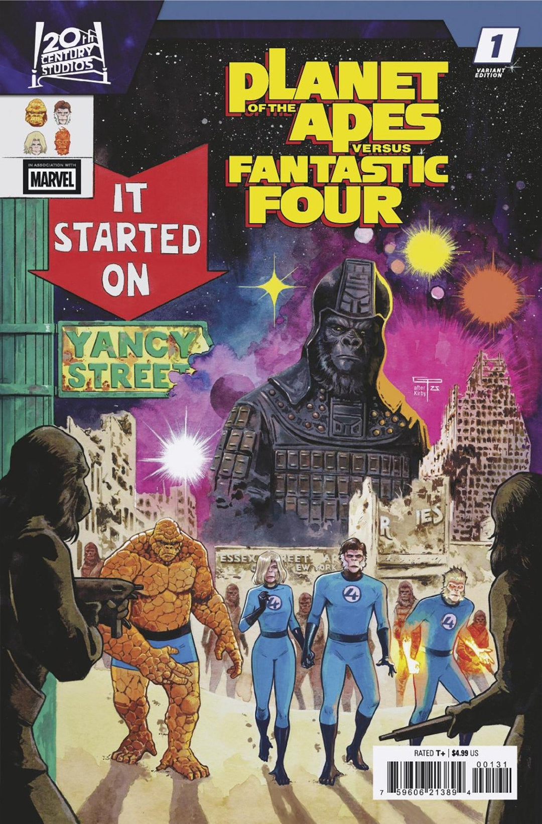 Planet Of The Apes vs. Fantastic Four 1 German Peralta Homage Variant - gabescaveccc