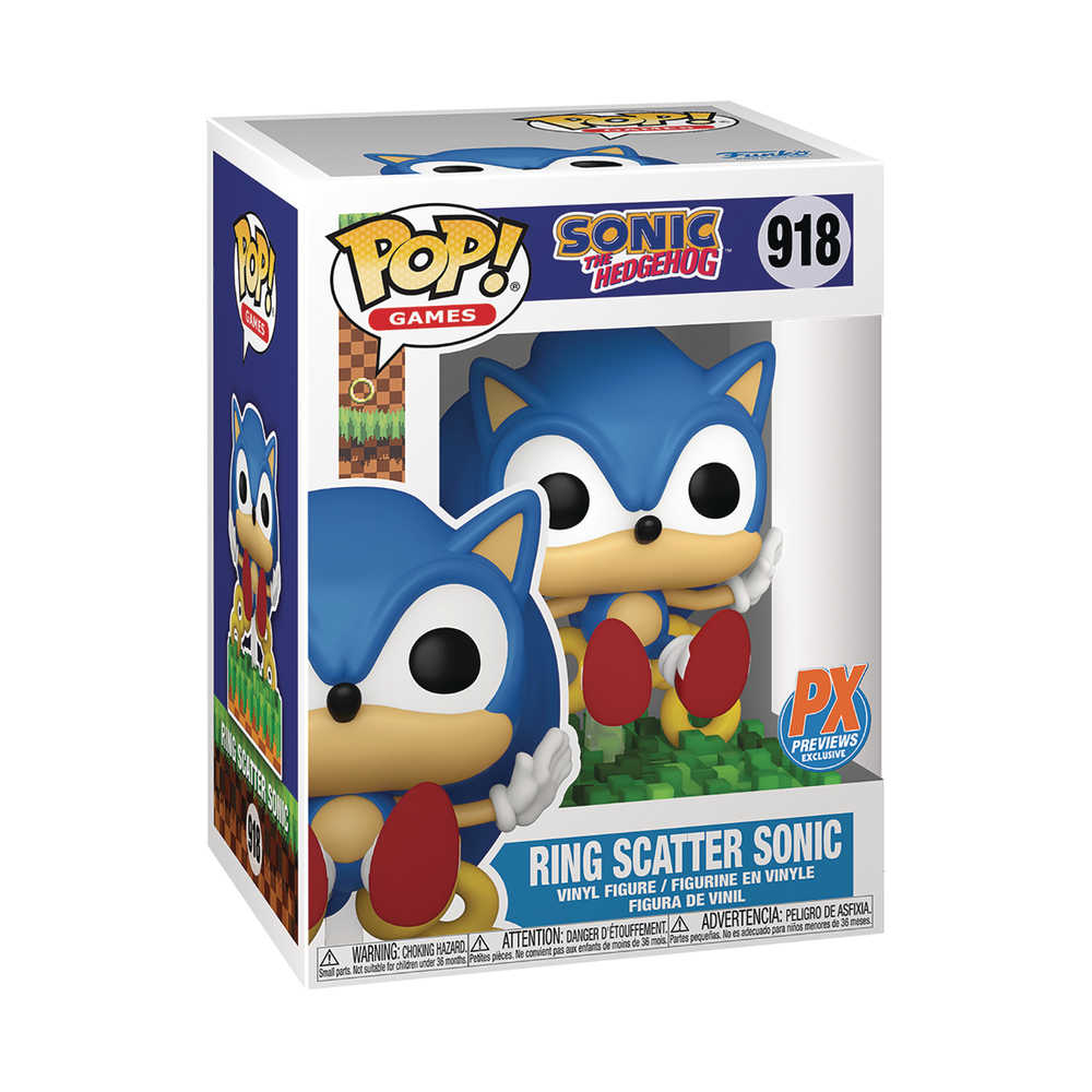 Pop Games Sonic Ring Scatter Sonic Previews Exclusive Vinyl Figure - gabescaveccc