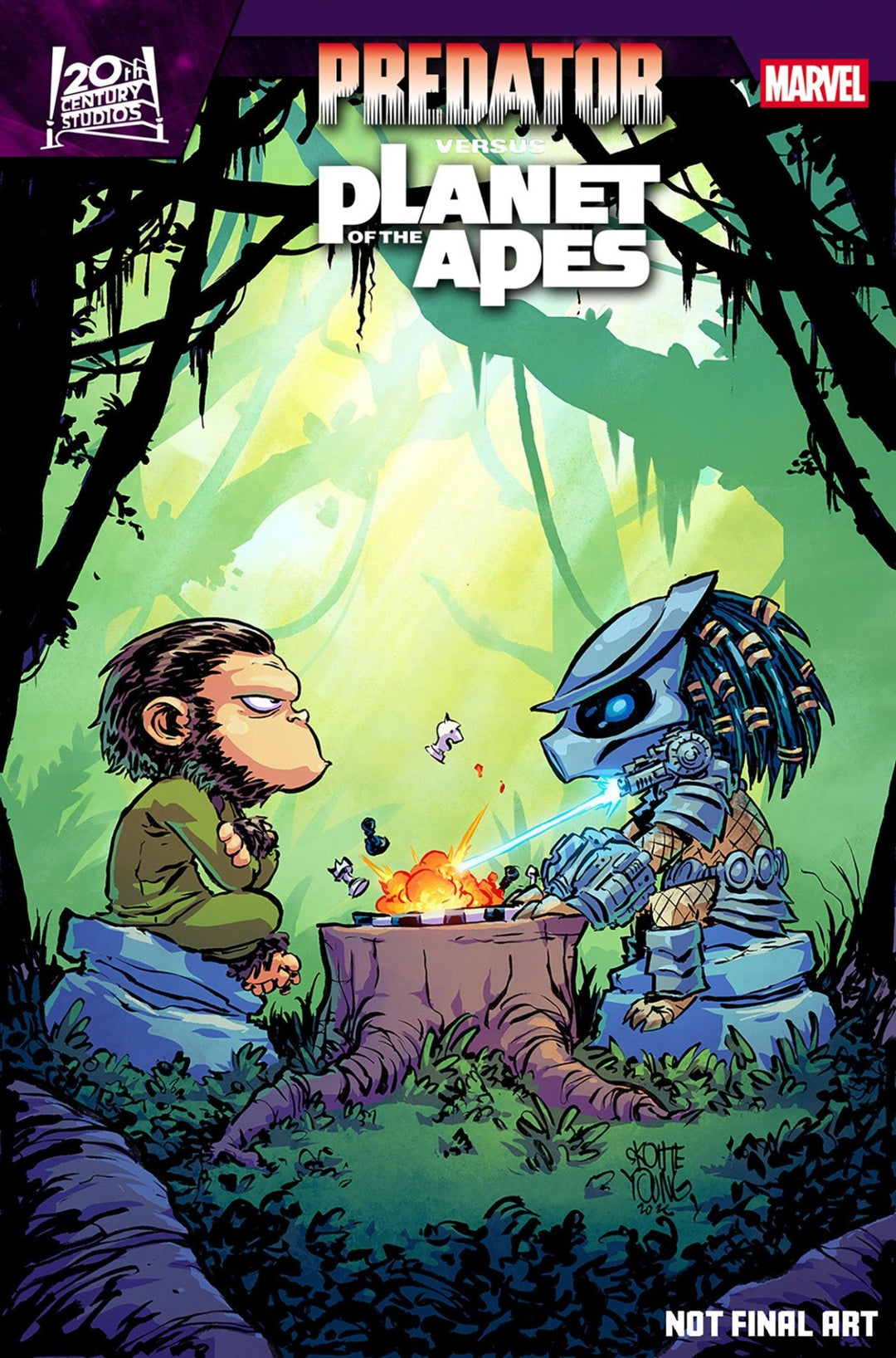 Predator vs. The Planet Of The Apes 1 Skottie Young Variant - gabescaveccc