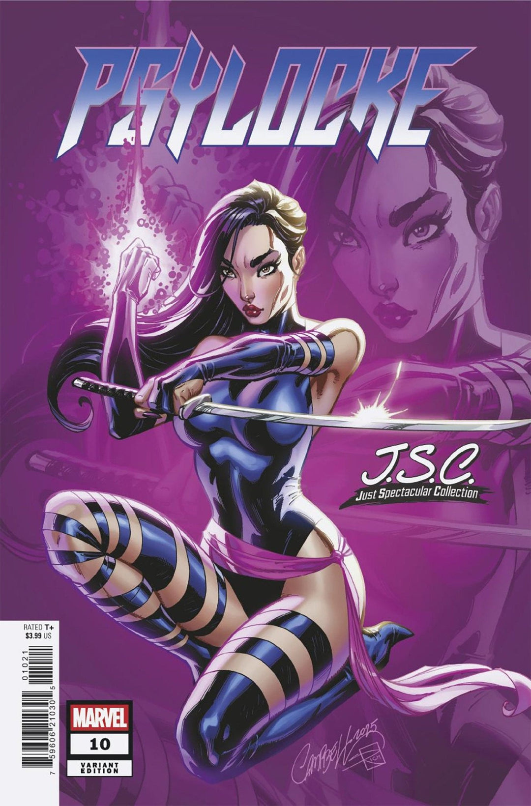 Psylocke 10 J. Scott Campbell Just Spectacular Collection Variant - gabescaveccc