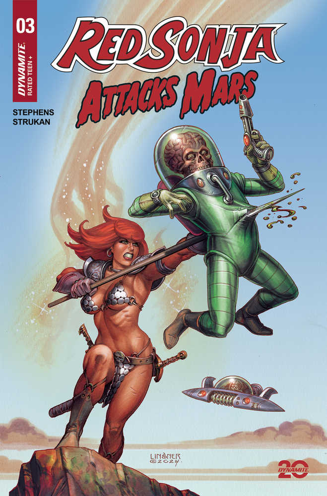 Red Sonja Attacks Mars 3 Cover A Linsner - gabescaveccc