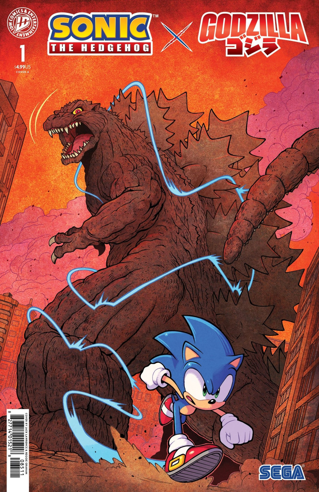 Sonic The Hedgehog X Godzilla 1 Cover A (Lawrence) - gabescaveccc