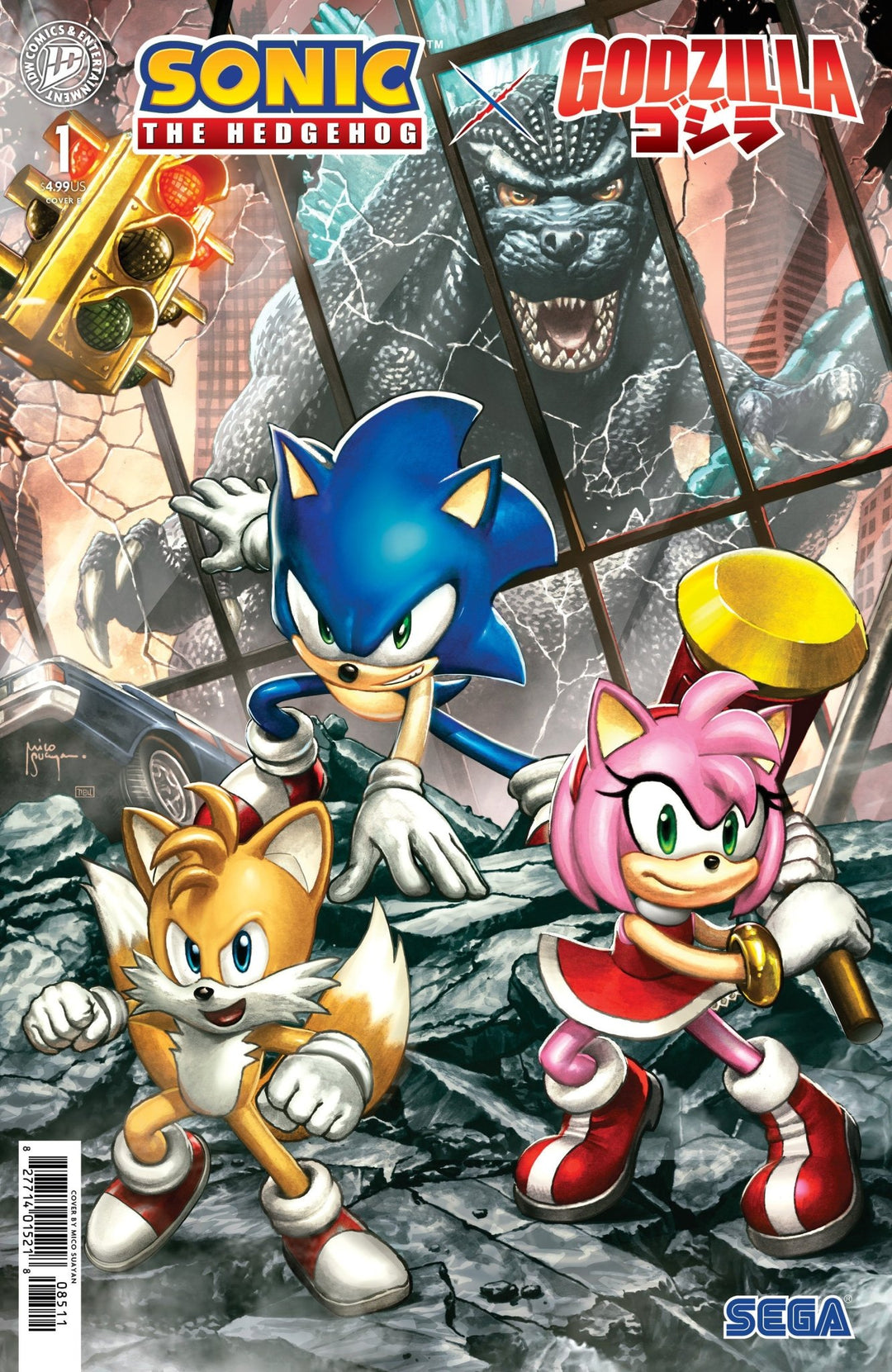 Sonic The Hedgehog X Godzilla 1 Variant E (Suayan) - gabescaveccc