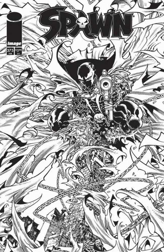 Spawn 375 Cover B Harvey Tolibao Black & White Variant - gabescaveccc