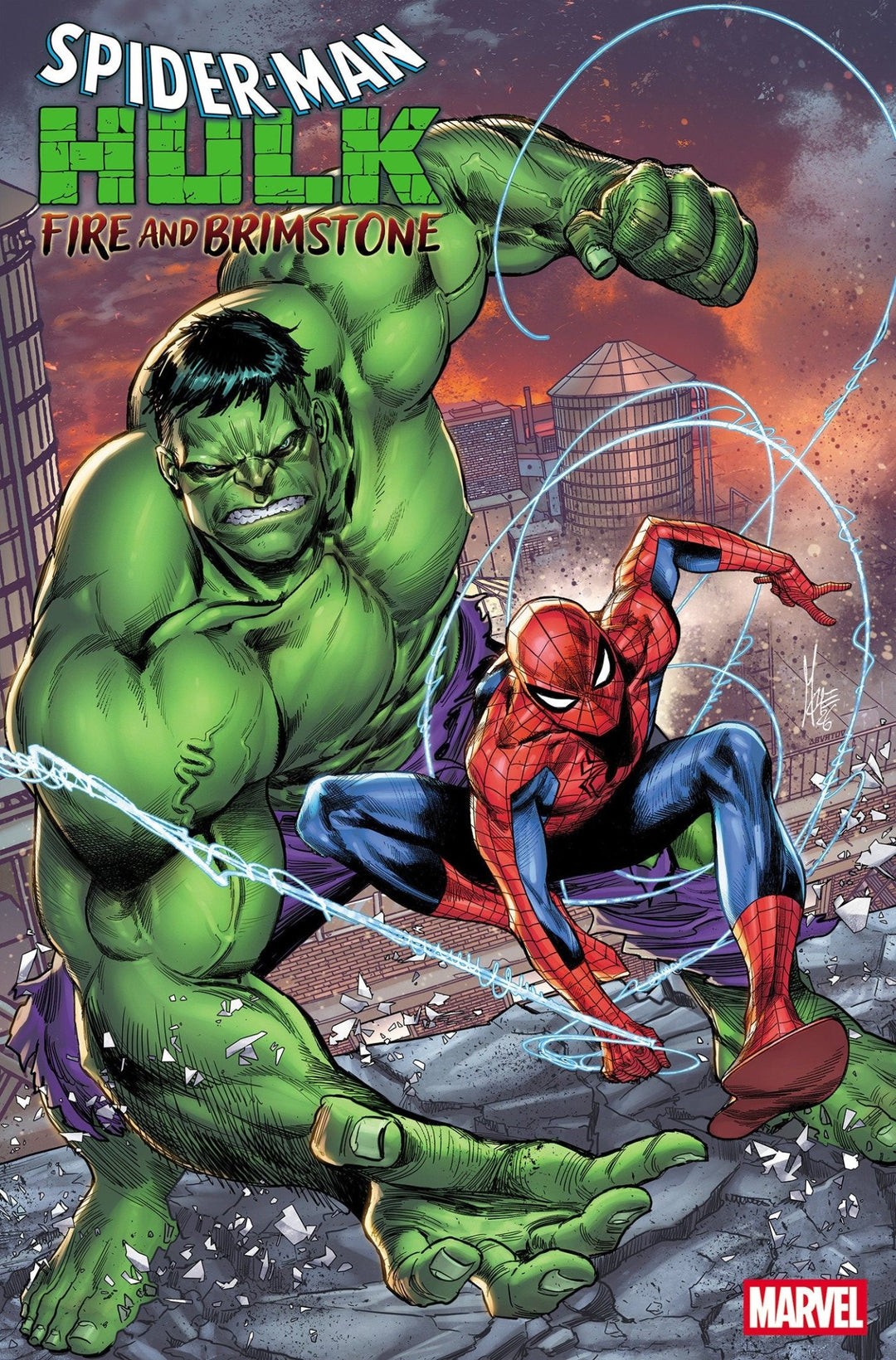 Spider-Man/Hulk: Fire And Brimstone 1 Marco Checchetto Foil Variant - gabescaveccc
