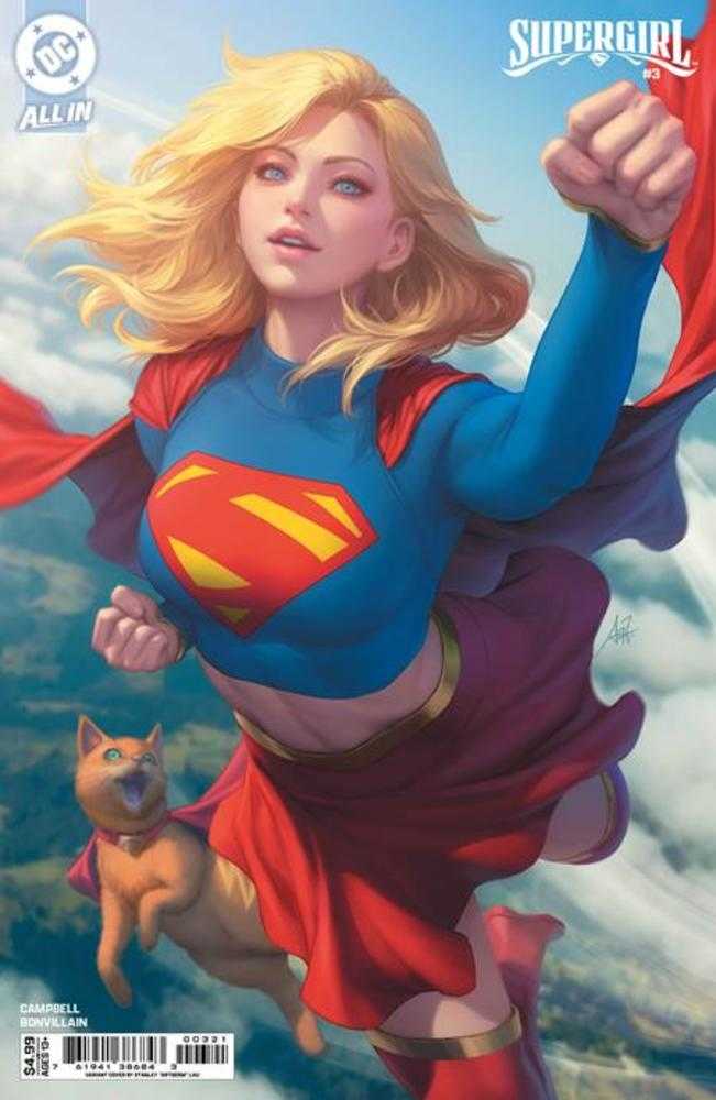 Supergirl 3 Cover B Stanley Artgerm Lau Card Stock Variant - gabescaveccc