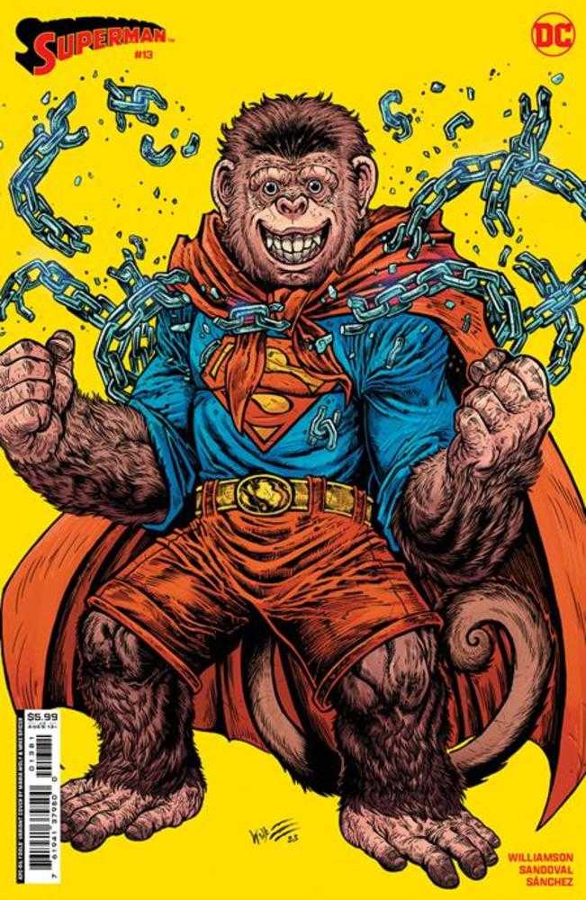 Superman #13 Cover F Maria Wolf April Fools Beppo The Super Monkey Card Stock Variant (House Of Brainiac) - gabescaveccc
