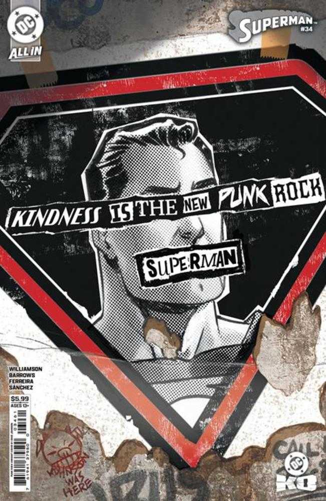 Superman 34 Cover F Dave Johnson Punk Rock Card Stock Variant (DC K.O.) - gabescaveccc